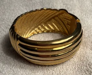 Lovely Vintage Hinged Clamper Bracelet, Gold-Tone thumbnail 1