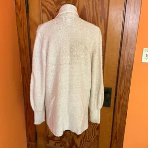 Vtg 90s fuzzy oversized cream cardigan thumbnail 6
