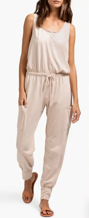Eberjey Brie Cargo Sleeveless Jumpsuit in Antique Rose Sz‎ M thumbnail 1