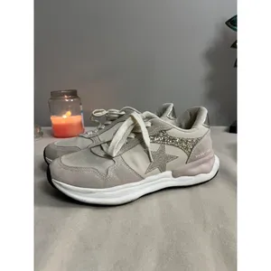 Vintage Havana Glitter Star Sneakers Beige & White Womens Size 8.5 Chic Comfy Sh thumbnail 2