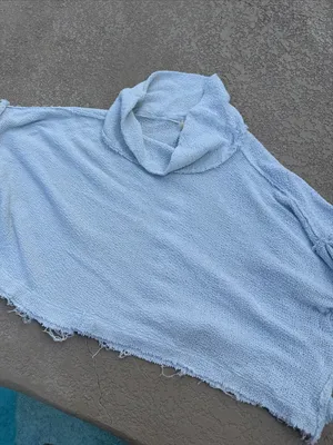 We The Free light blue knit label sweater thumbnail 2