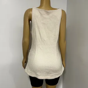 Free‎ People Free-Est Cream Textured Cotton Button Front Longline Vest OB2048594 thumbnail 4