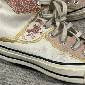 Converse Chuck Shoes Womens 5.5 70s Egret Golden Repair High Top Floral Sneakers thumbnail 2