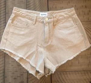 Superdown Tan Denim Shorts thumbnail 1