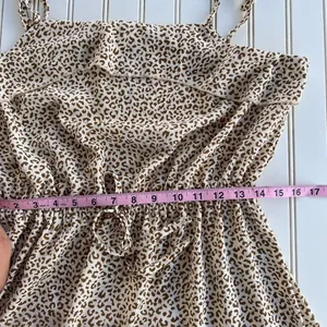 Shein‎ Dress Large Leopard Print Ruffle Tiered Midi Tie Strap Boho thumbnail 4