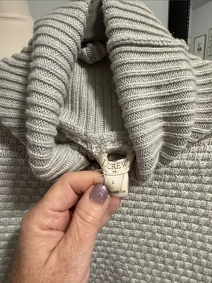 J.Crew Neutral Ribbed Turtleneck Sweater - Cream thumbnail 2