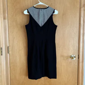 YOANNA BARASCHI‎ USA Size 6 Stetch PONTE Windowpane Colorblock Sleeveless Dress thumbnail 5