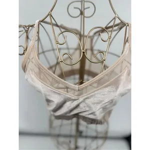 PINK Victoria's Secret Velvet Sports Bra Pullover Size Large Ivory thumbnail 9