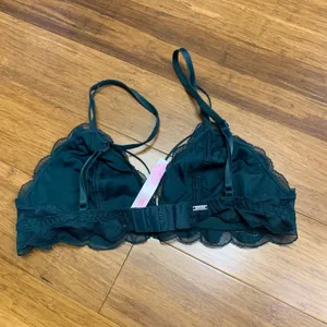 PINK Victoria's Secret Lace Triangle Bralette Womens Size Small Green Strappy‎ thumbnail 2