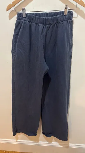 Brandy Melville Rosa Wide Leg Sweatpants Faded Navy Blue‎ Elastic Waist One Size thumbnail 1