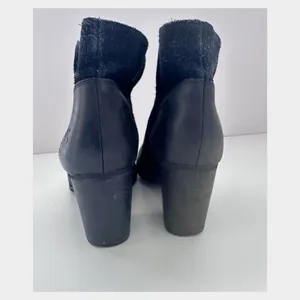 Timberland Rudston Black Leather & Suede‎ Block Heel Ankle Boots Size 9 thumbnail 7