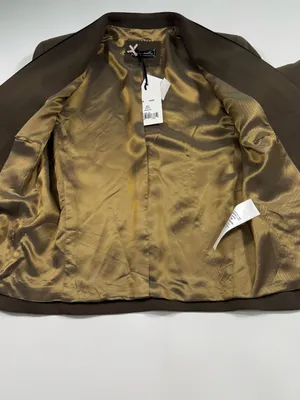 Sinequanone Brown Blazer with Black Shawl Lapel - Women's Tailored Jacket thumbnail 6