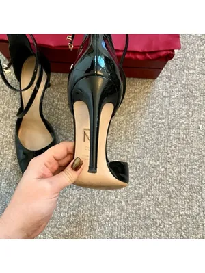 Tamara Mellon Classic Patent Leather Ankle Strap Stiletto Heels Black Size 9 thumbnail 2