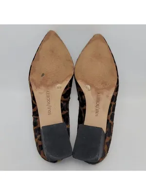 Sole Society Marty Leopard Animal Print Loafers Heel Pointed Vamp Shoes Size 8M thumbnail 9