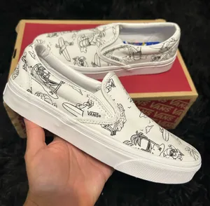 VANS u-color u-paint white summer print slip on shoes sneakers women’s 7 new thumbnail 1