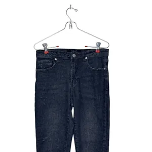 Risen Women's Jeans‎ Mid Rise Raw Hem Skinny RDP1420 Denim Dark Wash Black 28/7 thumbnail 4