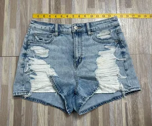American Eagle Outfitters Ripped Denim Mom Jean Shorts, Size 4 thumbnail 1