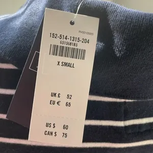 ABERCROMBIE Drama Collar V-Neck Striped Sweatshirt XS NEW Casualwear thumbnail 4