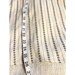 Ann Taylor Ivory & Black Stripe Blouse Split Sleeve Top Size S thumbnail 2