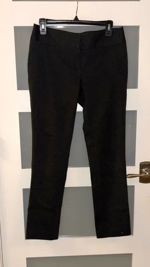 Vince Camuto straight-cut, mid-rise black pants with subtle texture are ideal for a formal or office style. thumbnail 1