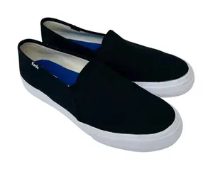 Keds Women's Double Decker WF63480 Size 9 Slip‎ On Black Canvas Pre-owned thumbnail 1
