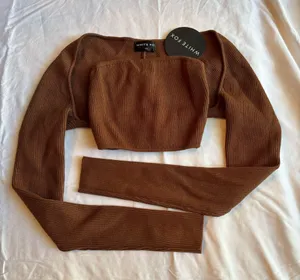 White Fox Brown Tube Top Long Sleeve Set thumbnail 2