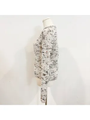 8 by Yoox Speckled Sweater Small Cozy Grandmacore Confetti Chunky Knit Retro Top thumbnail 4