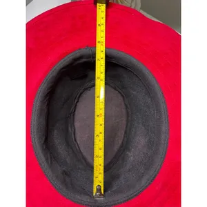 Something Special LA Red Faux Suede Wide Brim Sun Hat‎ Fedora Boho Chic thumbnail 8