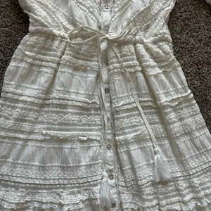 A Collective Story Maxi Dress White Lace Button Front Tassels Boho Medium thumbnail 2
