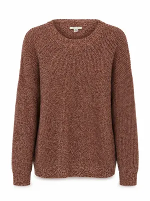 American Eagle Rust Red Marled Open Knit Crewneck Sweater Women’s M thumbnail 2