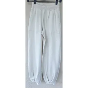 Free People Beach Freya Pants Ivory Barrel Balloon Leg Linen Blend Knit Coastal thumbnail 2