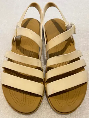 CROCS Cream Strappy Slingback Sandals thumbnail 1