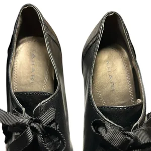 Tahari Grace Shoes Leather Gothic Victorian Boho Lace Up Booties SZ 7.5 Heels thumbnail 3