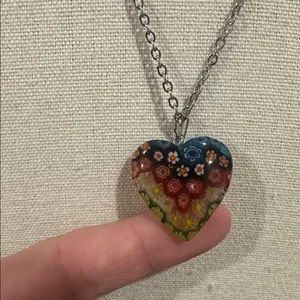 Colorful Heart Pendant Necklace thumbnail 2