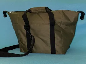 MACY’S insulated tote lunch bag olive green adjustable removable shoulder strap thumbnail 1