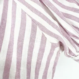 Downeast Brighton Linen‎ Blend Striped Ruffle Blouse Women's Size M Cottagecore thumbnail 5