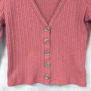 Forever 21 Women Crop Cardigan Size Medium‎ Y2K Coquette Clean Girl Femme Retro thumbnail 2
