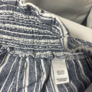 C EST 1946 Striped Wide‎ Leg Linen Blend Pants Medium Beachy Coastal Hippie Boho thumbnail 3