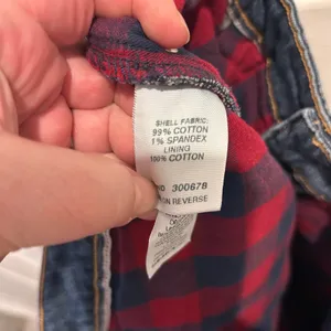 VTG LL Bean Flannel Lined Jeans Womens 14 Classic Fit Red‎ Plaid Stretch Denim thumbnail 9