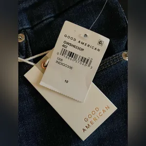NWT Good American Good Waist Step Hem Skinny Jeans Dark Blue Denim Size 10 thumbnail 12