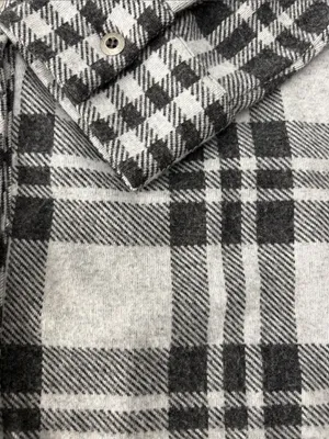 Soft Surroundings Paramour Plaid Grey Long Sleeve Tunic Button Down Top thumbnail 7