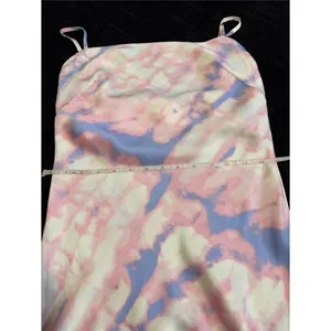 SNDYS Pastel Tie Dye Slip Maxi Dress Pink Blue Satin Feel Small thumbnail 5