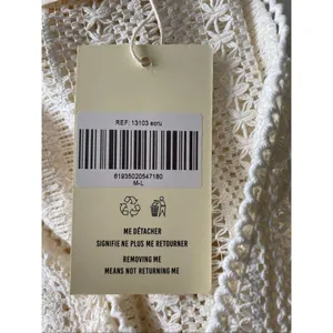 Easy Clothes Crochet Lace Boho Blouse Cream M/L NWT thumbnail 6