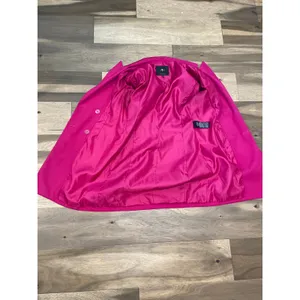 7 For All Mankind XS Fuchsia Double Breasted Tuxedo Blazer Fully Lined thumbnail 4