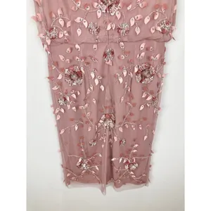 Adrianna Papell Beaded Sequin Dress Pink Floral Party Glam Cocktail US 4 NWT thumbnail 9
