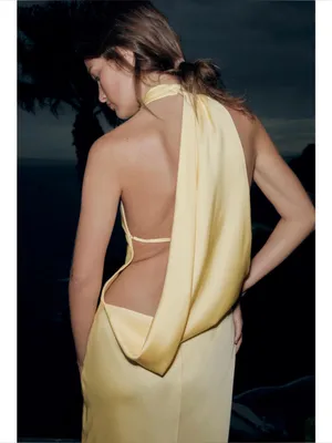 Zara draped halter maxi dress thumbnail 2