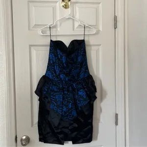 Gunne Sax Jessica Mc Clintock bust black / blue dress size 6 thumbnail 10