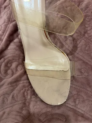 X2 Clear Strap Nude Heeled Mules Tan Size 10 thumbnail 3