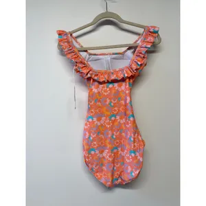 RuffleButts Coral Floral Ruffle One Piece Swimsuit UPF 50+ XS NWT thumbnail 5