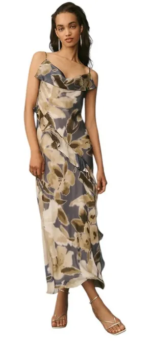 NWT By Anthropologie‎ Sleeveless Ruffled Maxi Dress Sz M thumbnail 1